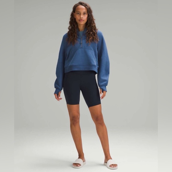 LULULEMON Scuba Oversized Half Zip Hoodie Pitch Blue Size Medium Large - Picture 1 of 16